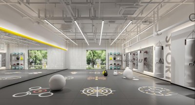 现代健身房3D模型下载